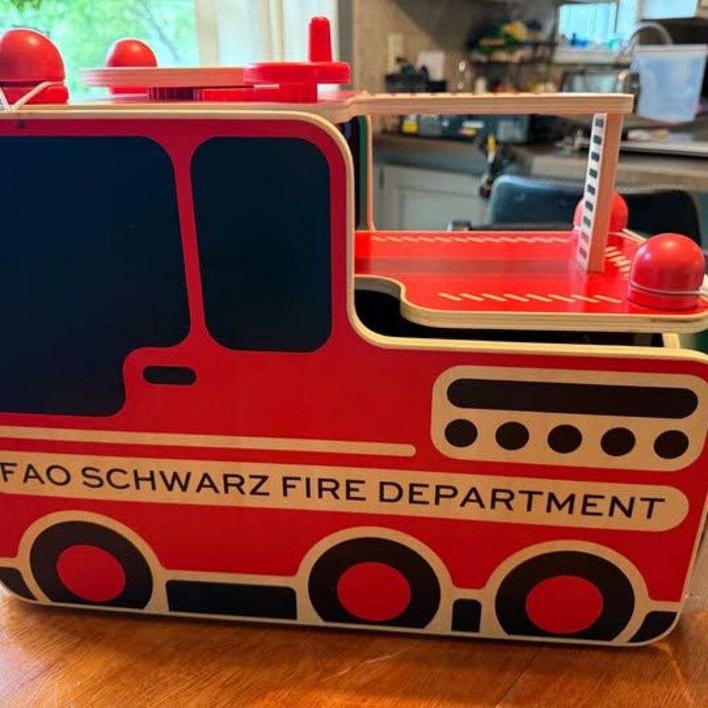 FAO Schwarz Wooden Fire Station Playset